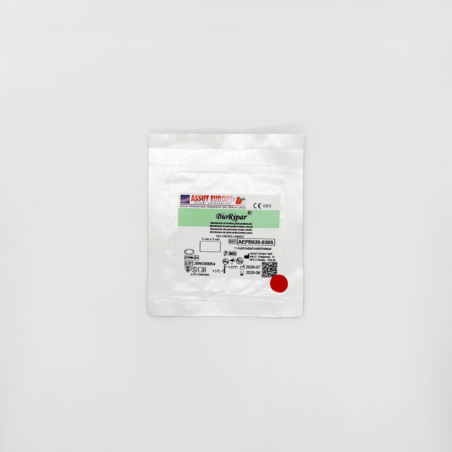 BIORIPAR MEMBR BOVINE PERIC DRY 20 x 30 x 0,2mm, 6 AD